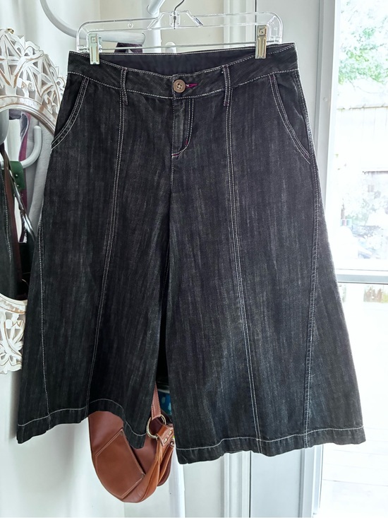 Tristan & Iseut Dresses & Skirts - Dark Gray Denim Gauchos A-Line Midi Skirt pants